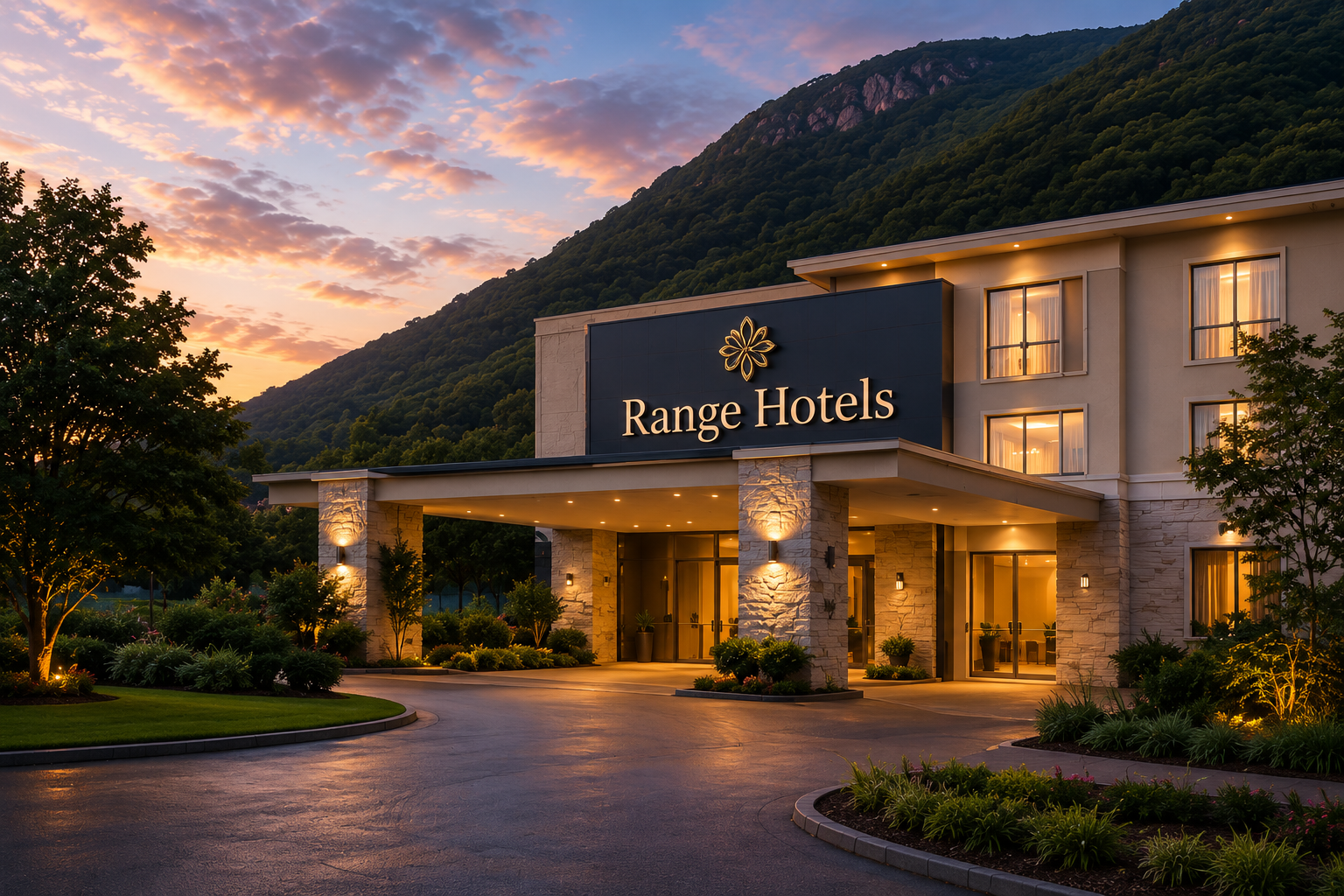 Range Hotels exterior surrounded by nature